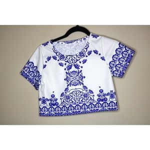 White and Blue 2-Piece Set